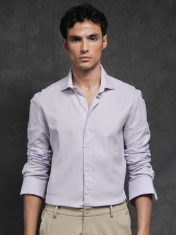 Rare Rabbit - Comb-1 Primary Light Purple Textured Shirt