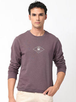 Rare Rabbit - Devonn Primary Purple Printed Sweatshirt