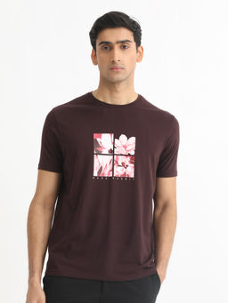 Rare Rabbit - Edis Primary Maroon Graphic T-Shirt