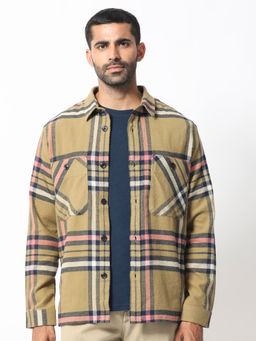 Rare Rabbit - Estro Light Beige Checks Shaket