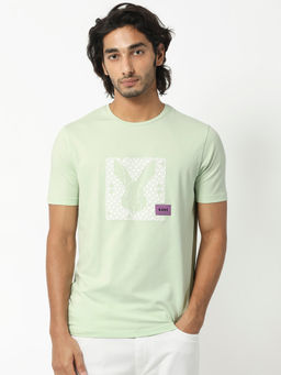 Rare Rabbit - Herald Light Green Graphic T-Shirt