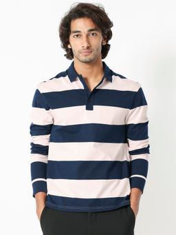 Rare Rabbit - Karen Light Pink Stripe Polo T-Shirt