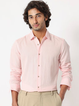 Rare Rabbit - Linux Light Pink Solid Shirt