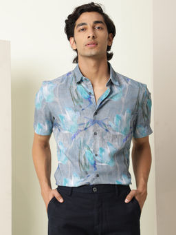Rare Rabbit - Luken Primary Grey Print Shirt