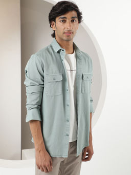 Rare Rabbit - Lyton Light Green Solid Shirt