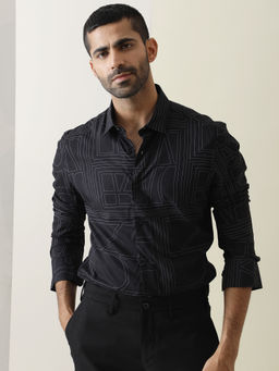 Rare Rabbit - Malfor Primary Black Print Shirt