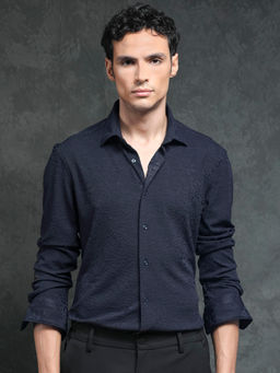 Rare Rabbit - Molen Primary Navy Blue Floral Shirt