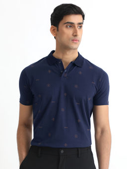 Rare Rabbit - Ogram Primary Navy Blue Polo T-Shirt