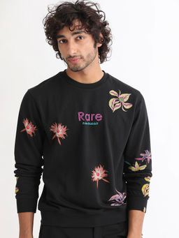Rare Rabbit - Panton Primary Black Floral Sweatshirt