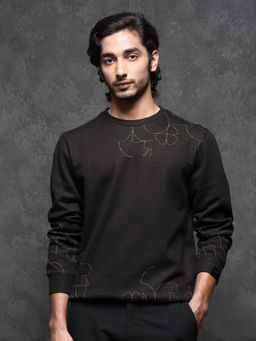 Rare Rabbit - Planes Primary Black Printed Sweatshirt