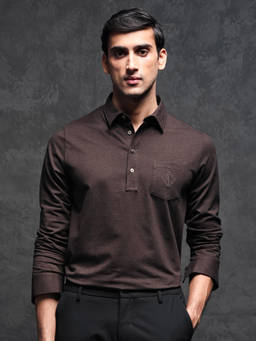 Rare Rabbit - Ralfet Primary Brown Solid Polo T-Shirt
