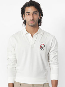 Rare Rabbit - Raz Primary Off White Solid Polo T-Shirt