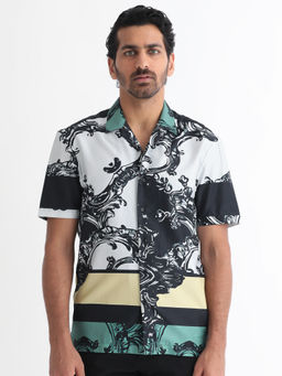 Rare Rabbit - Roman Primary White Print Shirt