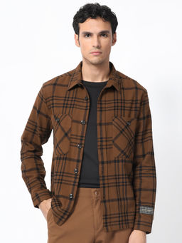 Rare Rabbit - Rousso Primary Brown Checks Shaket