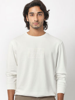Rare Rabbit - Seven Primary Off White Printed Sweatshirt