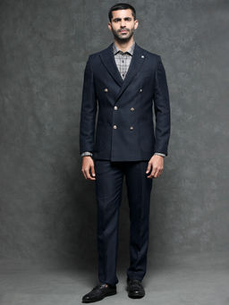 Rare Rabbit - Sierra Dark Navy Blue 2 Piece Stripe Suit (Set of 2)