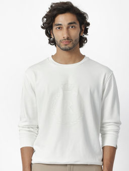 Rare Rabbit - Staple Primary Off White Printed Sweatshirt