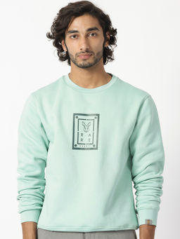 Rare Rabbit - Sweeney Light Green Printed Sweatshirt