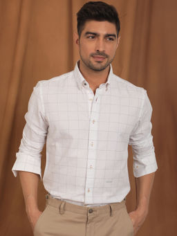 Rare Rabbit - Tiede Primary White Checks Shirt