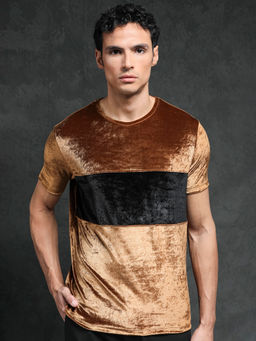 Rare Rabbit - Timos Primary Mustard & Black Solid T-Shirt