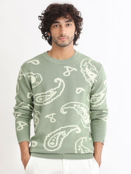 Rare Rabbit - Tori Light Green Graphic Sweater