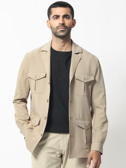 Rare Rabbit - Voyage Light Khaki Solid Jacket