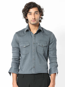 Rare Rabbit - Xenon Primary Grey Solid Shirt