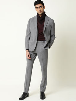 Rare Rabbit - Zandro Primary Grey Solid 2 Piece Suit (Set of 2)