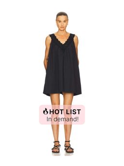 Helsa - Mini Dress With Lace in Tech Poplin