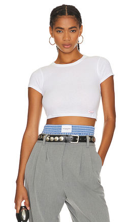 Alexander Wang - Cropped Short Sleeve Crewneck Tee