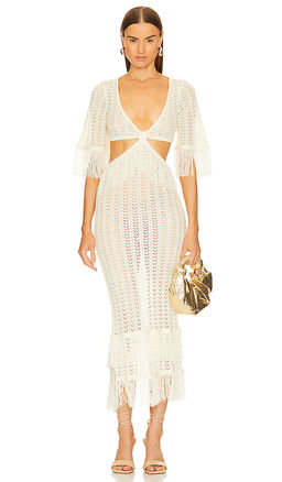 Michael Costello - X Revolve Hanley Fringe Maxi Knit Dress