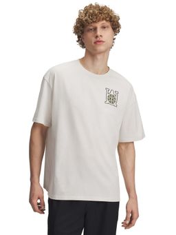 Under Armour - White Men's Oversized Hoops Courtside T-Shirt