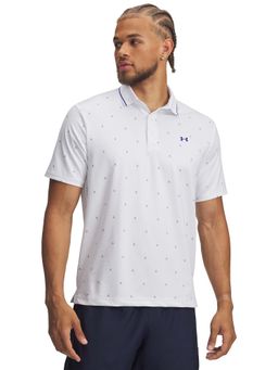 Under Armour - White Men's Drive Hazard Golf Polo T-Shirt