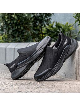Red Tape - Men Textured Black Walking Slip-On Shoes