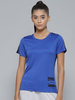 Alcis - Women Blue Printed Slim Fit T-shirt