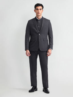 Arrow - Woven Grey Full Sleeves Blazer with Waistcoat and Trouser (Set of 3)