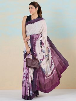 Navyasa By Liva - Delightful Neutrals Multi-Color Saree with Unstitched Blouse