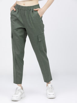 TOKYO TALKIES - Women Olive Green Cargo Pant