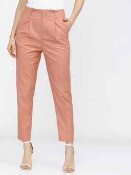 TOKYO TALKIES - Women Orange Tapered Fit Casual Trouser