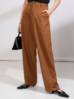 TOKYO TALKIES - Women High Waist Tabs Casual Trouser