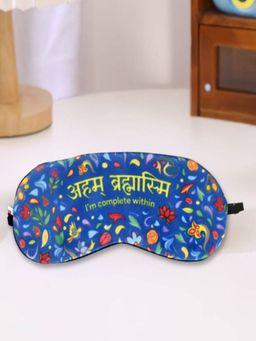 Indigifts - Sleeping Eye Mask with Gel Eyemask with Motivational Hindi Quotes (Blue)