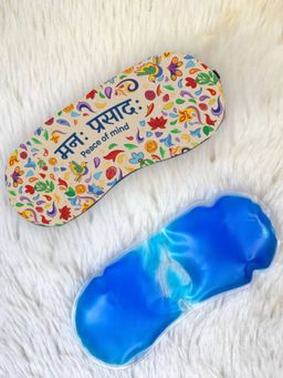 Indigifts - Sleeping Eye Mask with Gel Eyemask with Motivational Hindi Quotes (Beige)