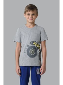 Van Heusen - Boys Smart Tech & Easy Stain Release T-Shirt - Grey Melange