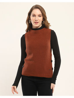 Monte Carlo - Womens Rust Crew Neck Wool Blend Sweater