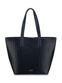 Gioia - Renata Large Croc Classic Blue Leather Tote