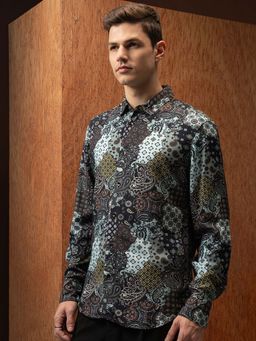 LOCOMOTIVE - Men Multi-Color Floral Printed Slim Fit Party Shirt