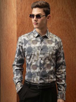 LOCOMOTIVE - Men Multi-Color Abstract Printed Party Shirt