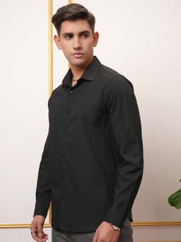 LOCOMOTIVE - Men Black Solid Formal Shirt