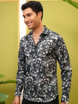 LOCOMOTIVE - Men Multi-Color Printed Full Sleeves Slim Fit Shirt