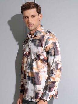 LOCOMOTIVE - Men Multi-Color Cotton Printed Party Shirt